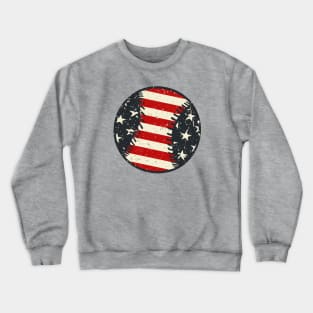 Vintage Baseball American Flag Crewneck Sweatshirt